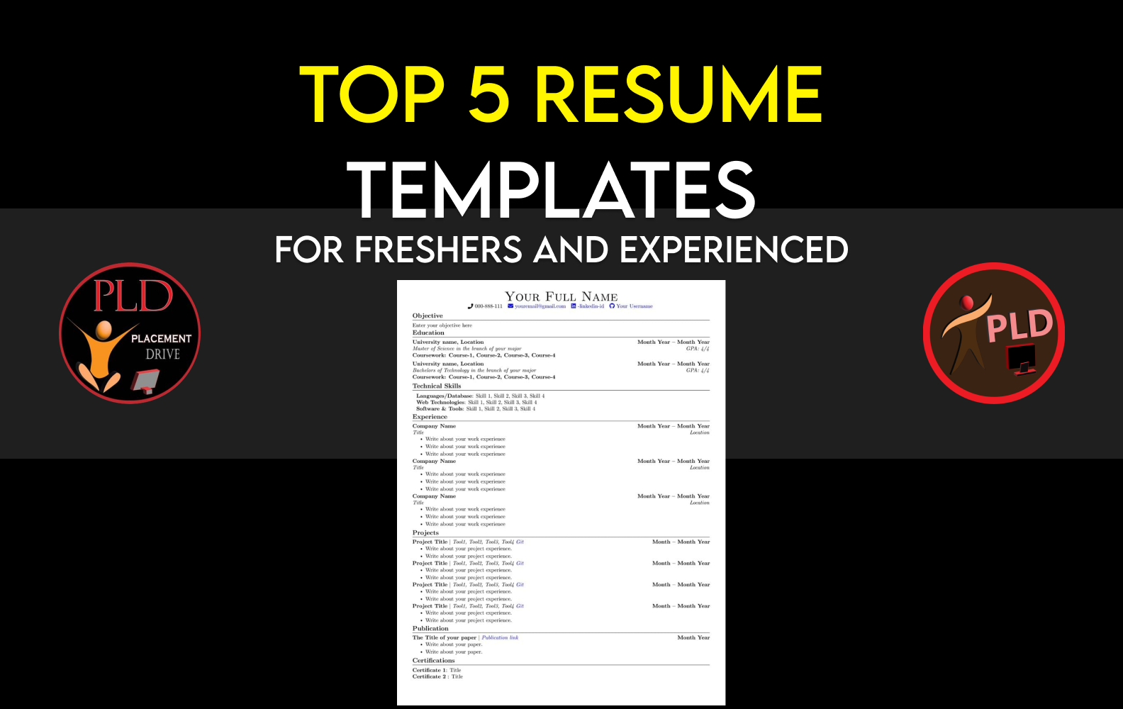 Top 5 resume templates for freshers and Experienced ...